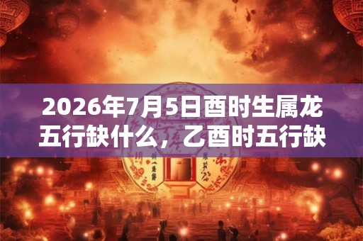 2026年7月5日酉时生属龙五行缺什么，乙酉时五行缺什么