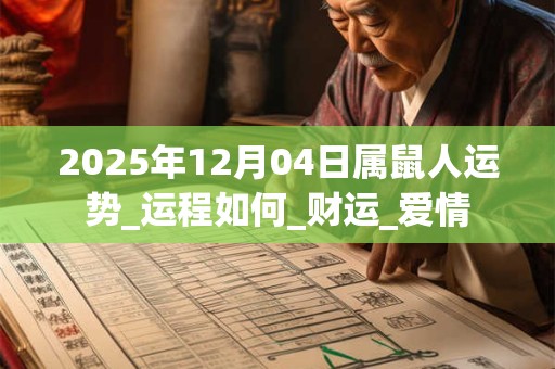 2025年12月04日属鼠人运势_运程如何_财运_爱情