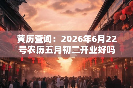 黄历查询：2026年6月22号农历五月初二开业好吗