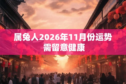 属兔人2026年11月份运势 需留意健康 属兔人2026年11月份运势 需留意健康