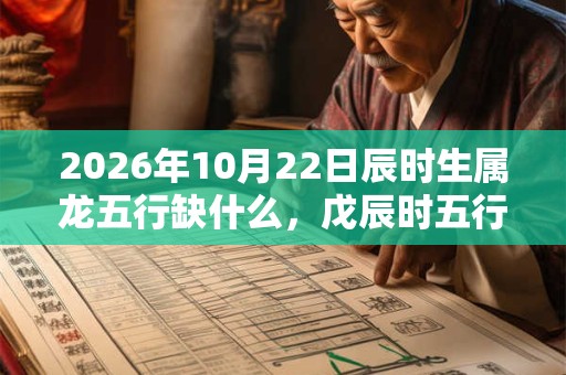 2026年10月22日辰时生属龙五行缺什么，戊辰时五行缺什么