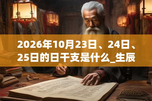2026年10月23日、24日、25日的日干支是什么_生辰八字