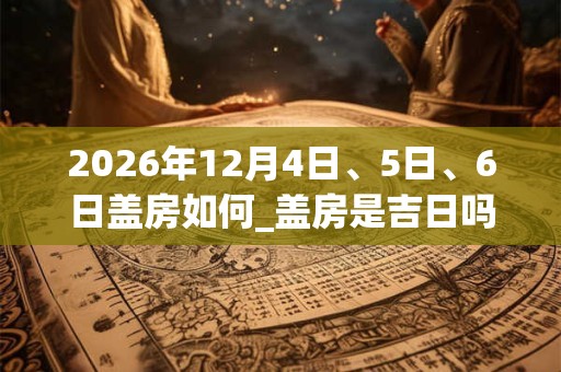 2026年12月4日、5日、6日盖房如何_盖房是吉日吗