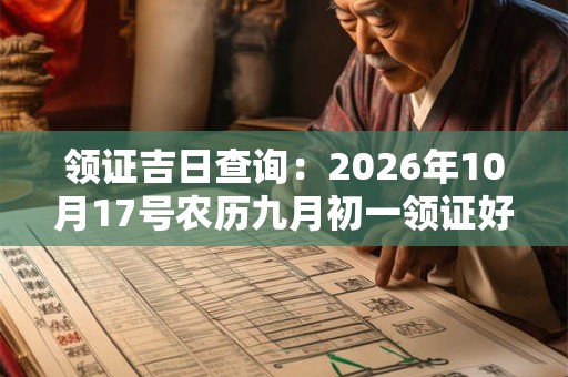 领证吉日查询：2026年10月17号农历九月初一领证好吗