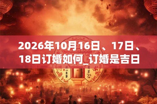 2026年10月16日、17日、18日订婚如何_订婚是吉日吗