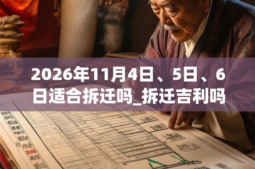 2026年11月4日、5日、6日适合拆迁吗_拆迁吉利吗
