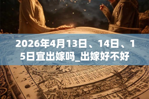 2026年4月13日、14日、15日宜出嫁吗_出嫁好不好