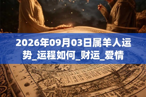 2026年09月03日属羊人运势_运程如何_财运_爱情 2026年09月03日属羊人运势_运程如何_财运_爱情