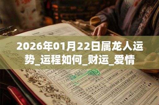 2026年01月22日属龙人运势_运程如何_财运_爱情 2026年01月22日属龙人运势_运程如何_财运_爱情