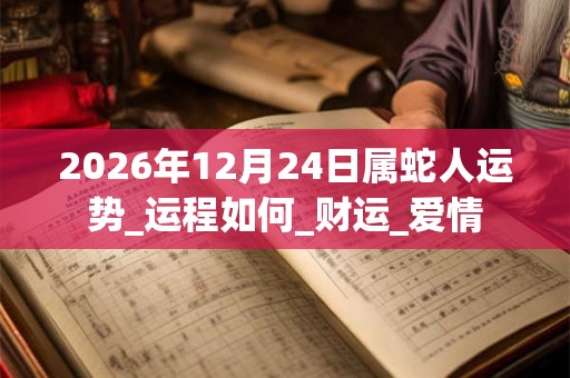 2026年12月24日属蛇人运势_运程如何_财运_爱情
