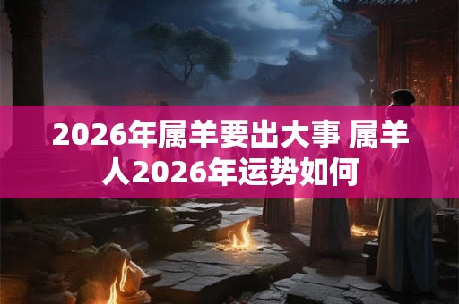 2026年属羊要出大事 属羊人2026年运势如何
