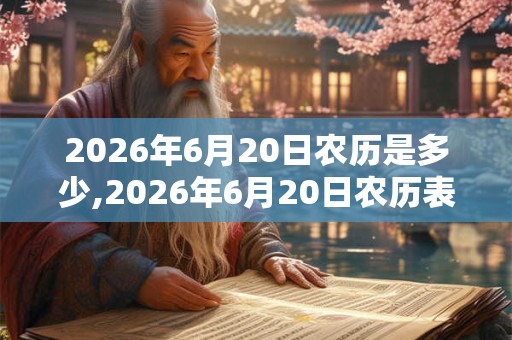 2026年6月20日农历是多少,2026年6月20日农历表