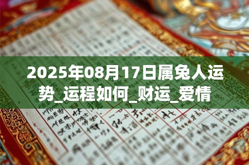 2025年08月17日属兔人运势_运程如何_财运_爱情