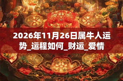 2026年11月26日属牛人运势_运程如何_财运_爱情