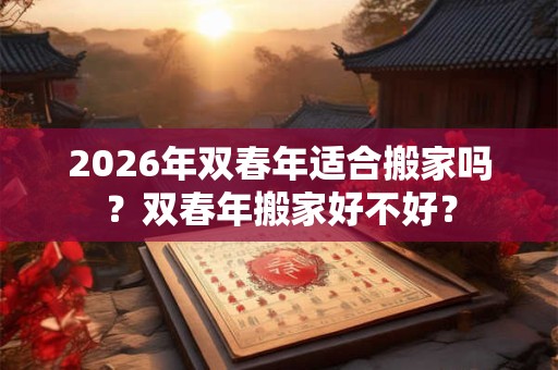 2026年双春年适合搬家吗？双春年搬家好不好？