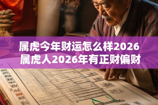属虎今年财运怎么样2026 属虎人2026年有正财偏财吗