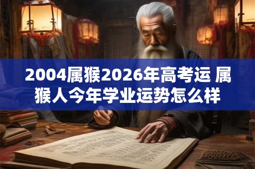 2004属猴2026年高考运 属猴人今年学业运势怎么样
