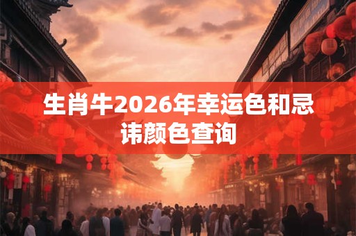 生肖牛2026年幸运色和忌讳颜色查询
