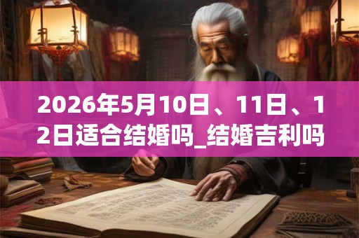 2026年5月10日、11日、12日适合结婚吗_结婚吉利吗