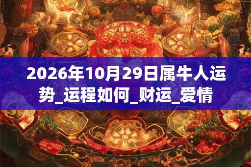 2026年10月29日属牛人运势_运程如何_财运_爱情