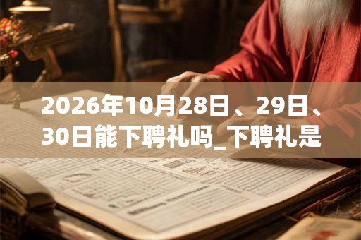 2026年10月28日、29日、30日能下聘礼吗_下聘礼是吉日吗