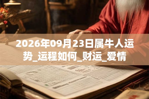2026年09月23日属牛人运势_运程如何_财运_爱情