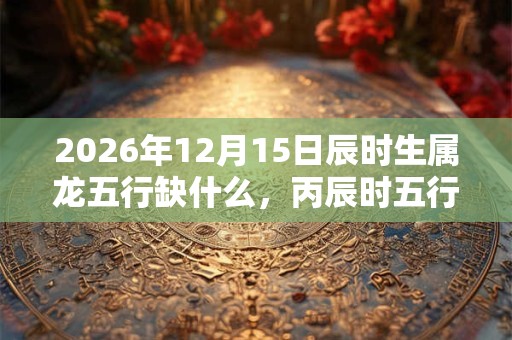 2026年12月15日辰时生属龙五行缺什么，丙辰时五行缺什么