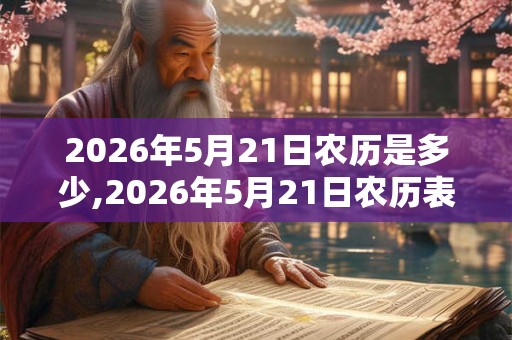 2026年5月21日农历是多少,2026年5月21日农历表