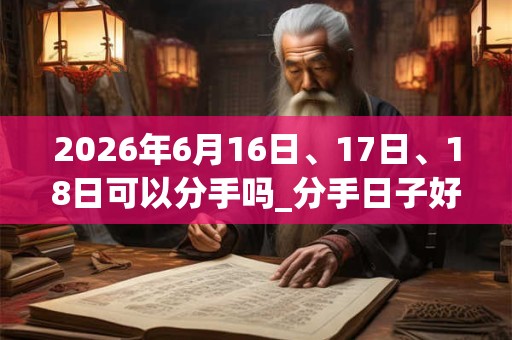 2026年6月16日、17日、18日可以分手吗_分手日子好吗