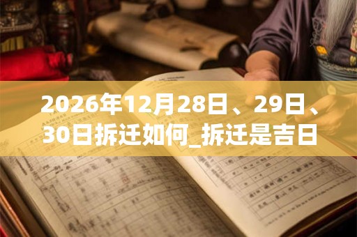 2026年12月28日、29日、30日拆迁如何_拆迁是吉日吗