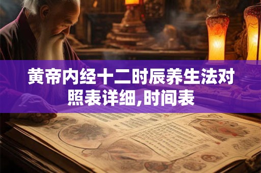 黄帝内经十二时辰养生法对照表详细,时间表 黄帝内经十二时辰养生法对照表详细,时间表