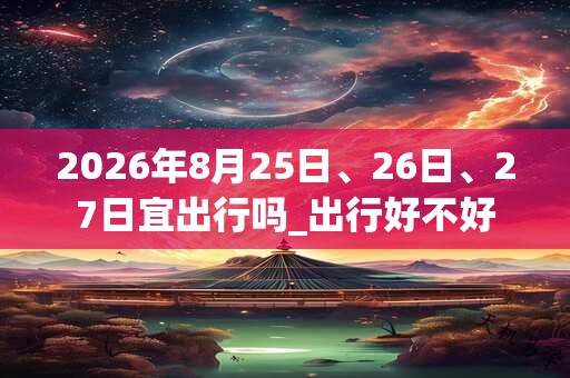 2026年8月25日、26日、27日宜出行吗_出行好不好