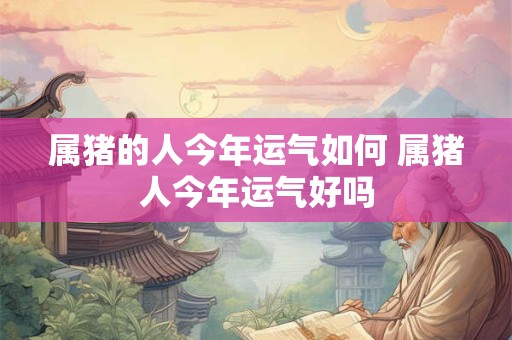 属猪的人今年运气如何 属猪人今年运气好吗