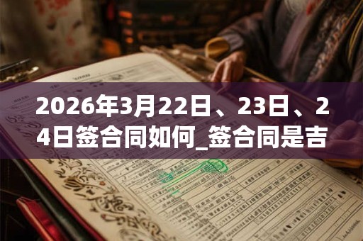 2026年3月22日、23日、24日签合同如何_签合同是吉日吗