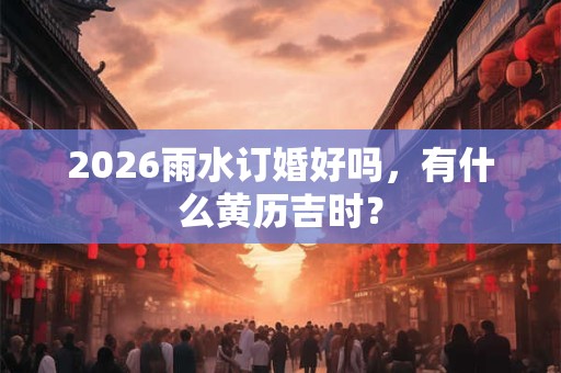 2026雨水订婚好吗,有什么黄历吉时? 2026雨水订婚好吗,有什么黄历吉时?