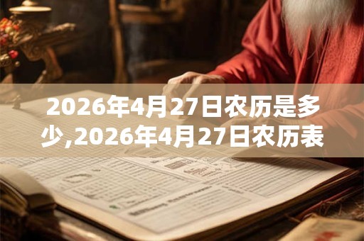 2026年4月27日农历是多少,2026年4月27日农历表