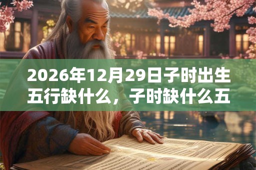 2026年12月29日子时出生五行缺什么，子时缺什么五行