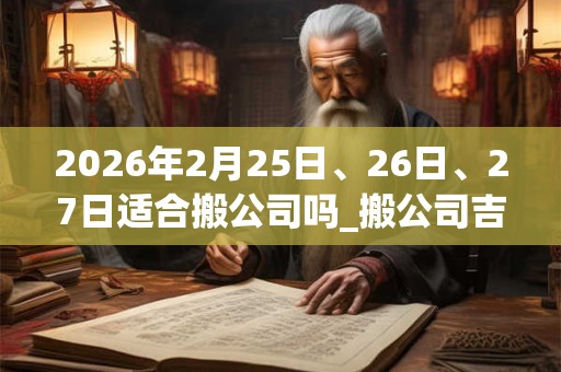 2026年2月25日、26日、27日适合搬公司吗_搬公司吉利吗