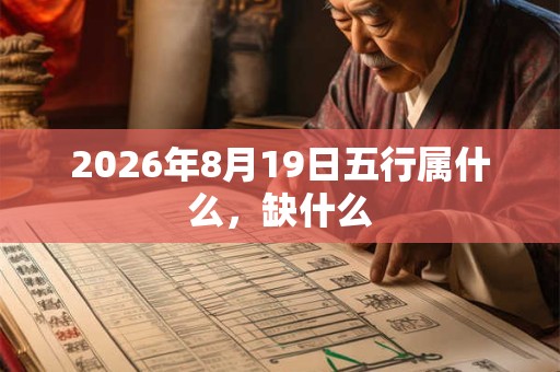 2026年8月19日五行属什么，缺什么