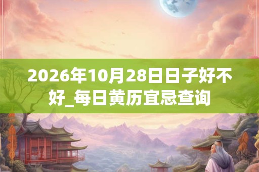 2026年10月28日日子好不好_每日黄历宜忌查询
