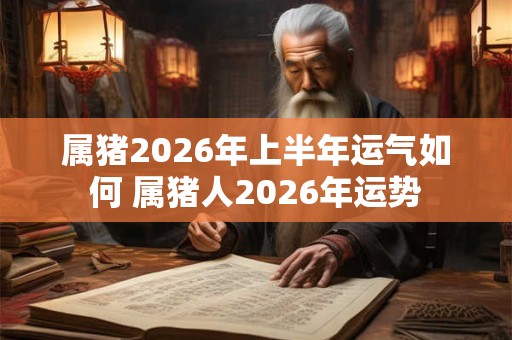 属猪2026年上半年运气如何 属猪人2026年运势