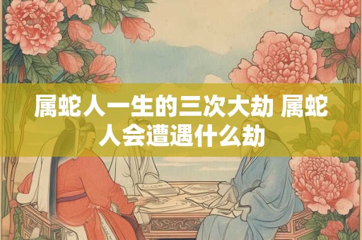 属蛇人一生的三次大劫 属蛇人会遭遇什么劫