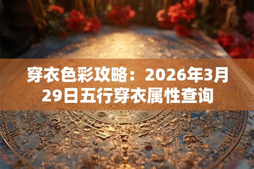 穿衣色彩攻略：2026年3月29日五行穿衣属性查询