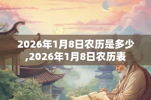2026年1月8日农历是多少,2026年1月8日农历表