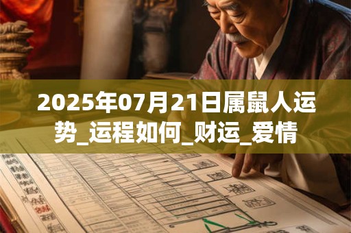 2025年07月21日属鼠人运势_运程如何_财运_爱情