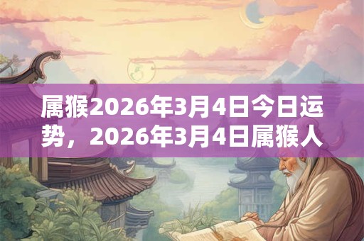 属猴2026年3月4日今日运势，2026年3月4日属猴人运势