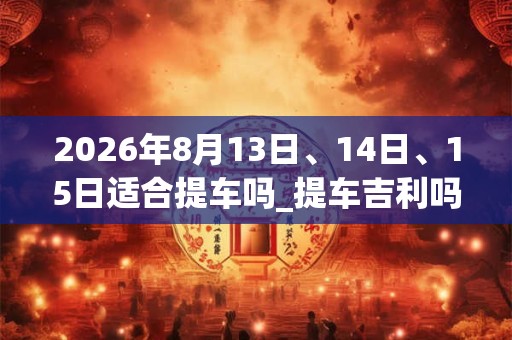 2026年8月13日、14日、15日适合提车吗_提车吉利吗