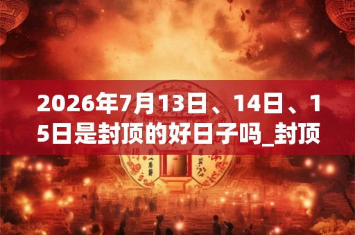2026年7月13日、14日、15日是封顶的好日子吗_封顶可以吗