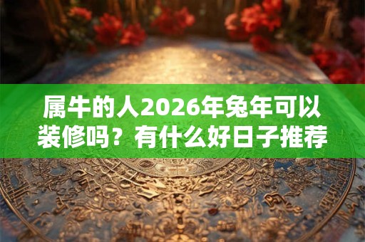 属牛的人2026年兔年可以装修吗？有什么好日子推荐？
