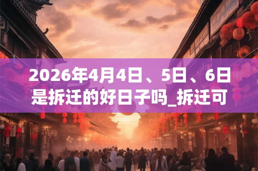 2026年4月4日、5日、6日是拆迁的好日子吗_拆迁可以吗